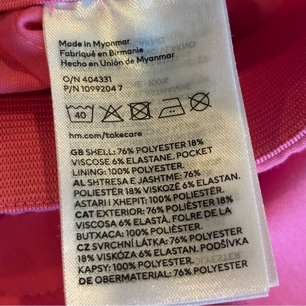 H&M Women’s Bright Barbie Pink Slacks Wide Leg Work Pants Like New‎ Size US 8 - Picture 6 of 12